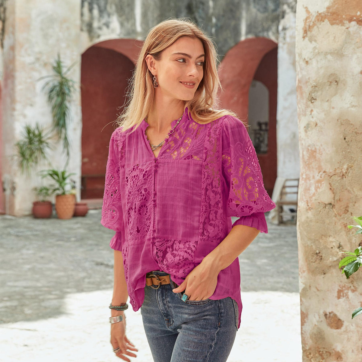 Garbo Lace Top. Petite