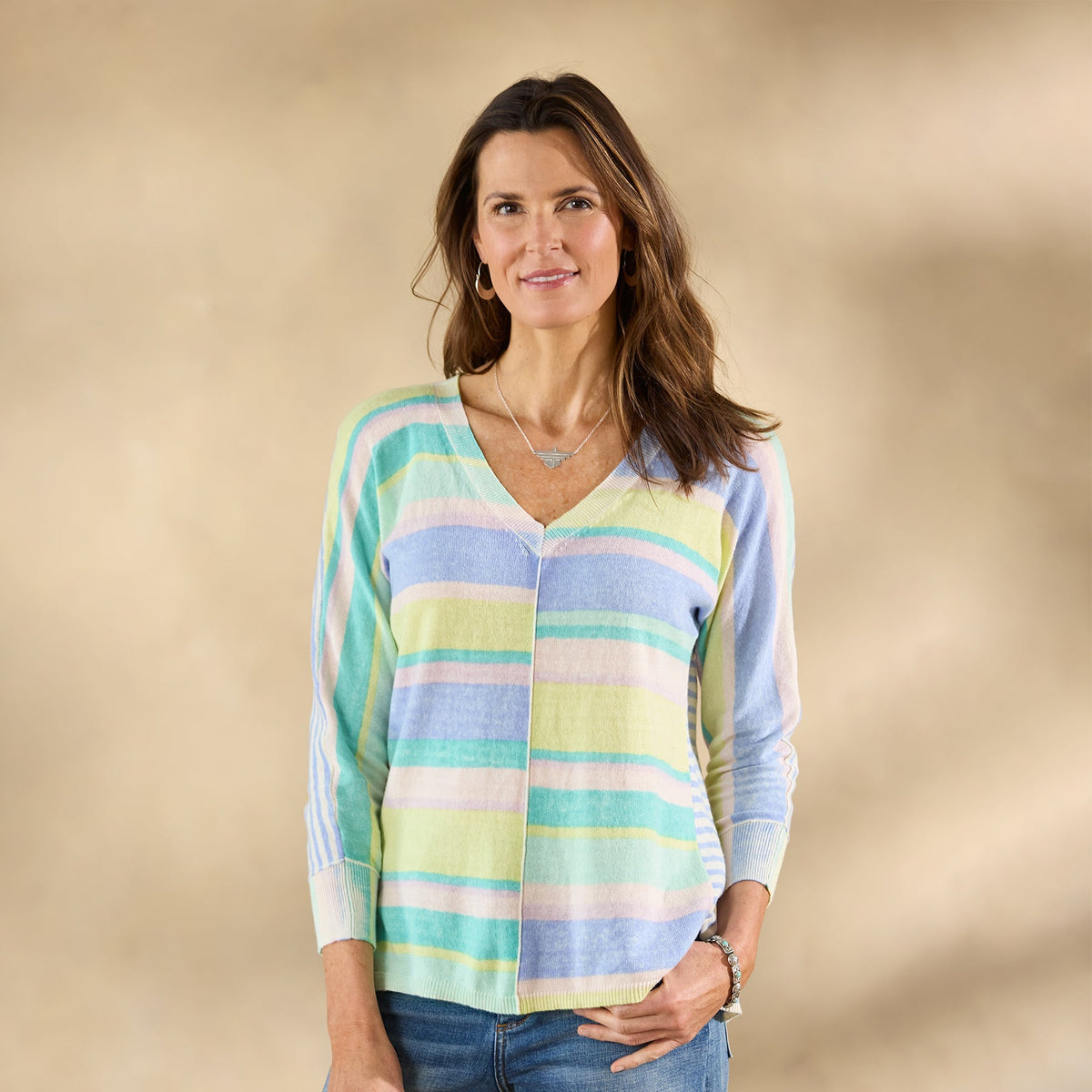 Johanna Striped Sweater. Petite