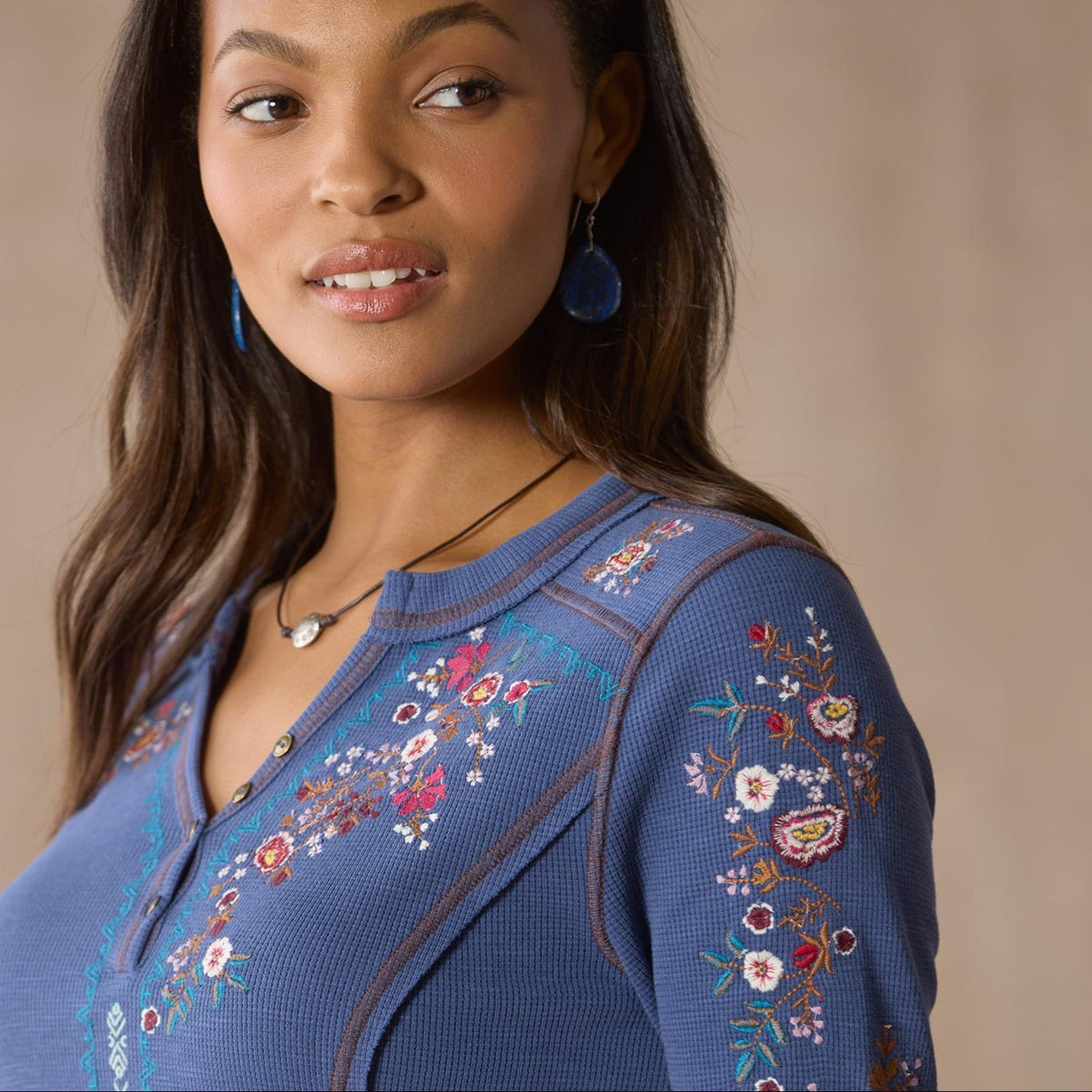 Fayette Floral Henley. Petite