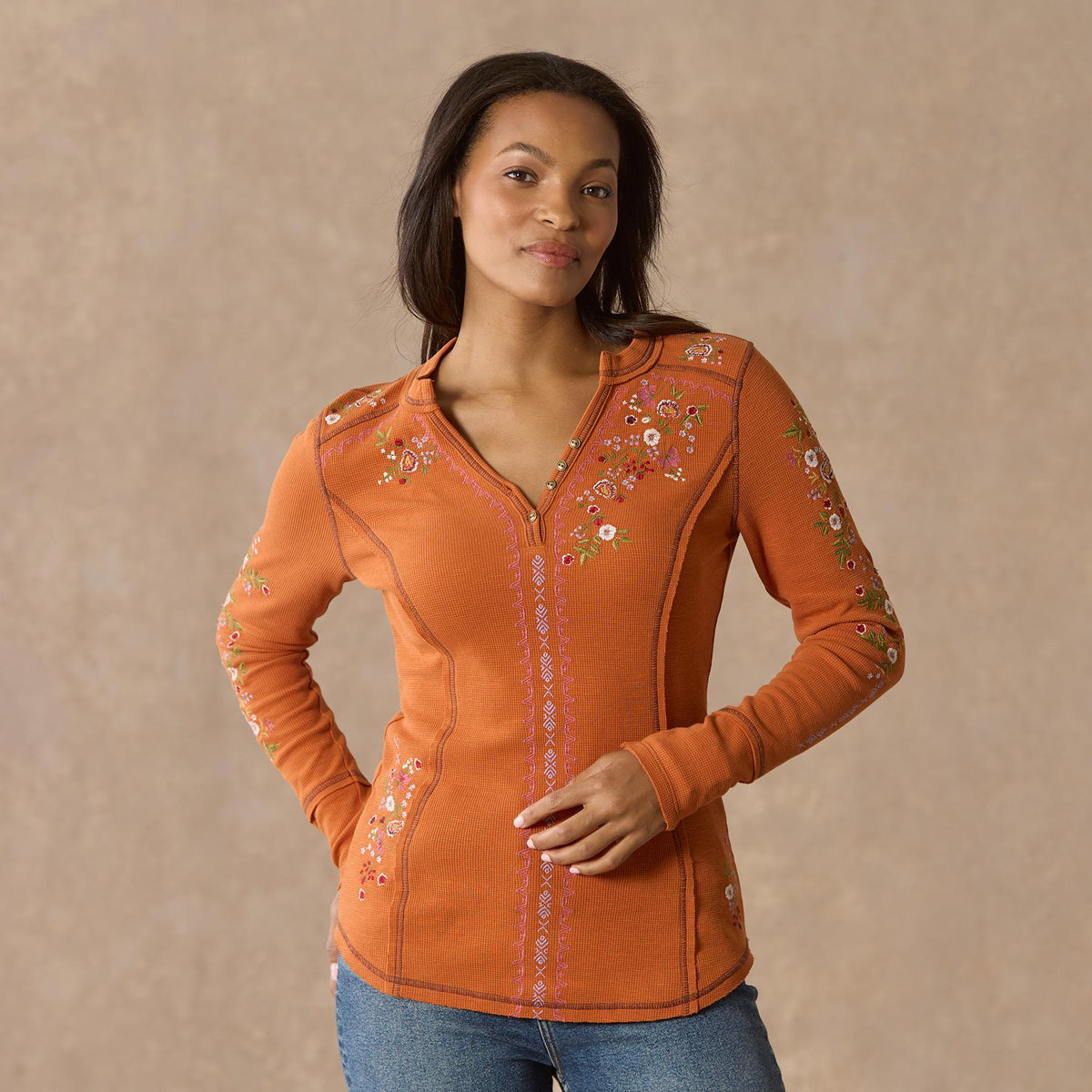 Fayette Floral Henley. Petite