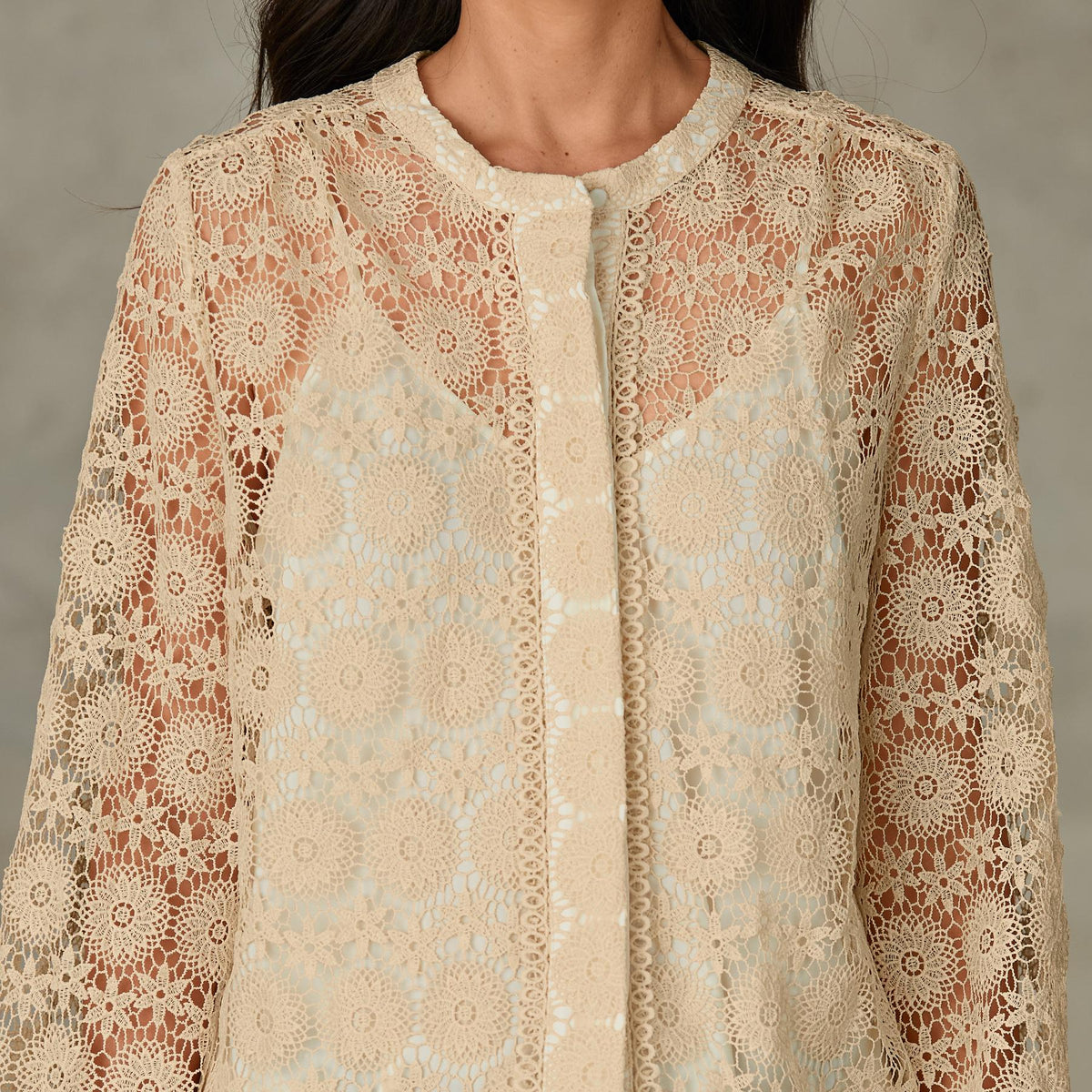 Frances Lace Button-down