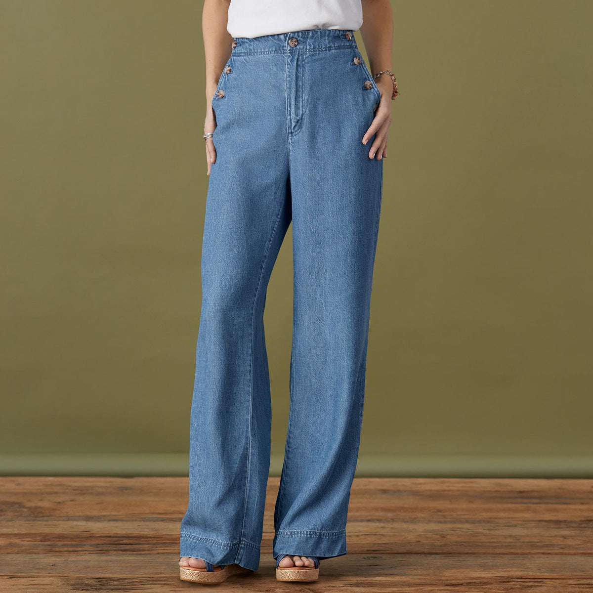 Oaklee Denim Pants. Petite