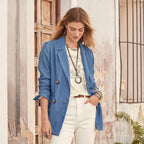 Oaklee Denim Blazer. Petite