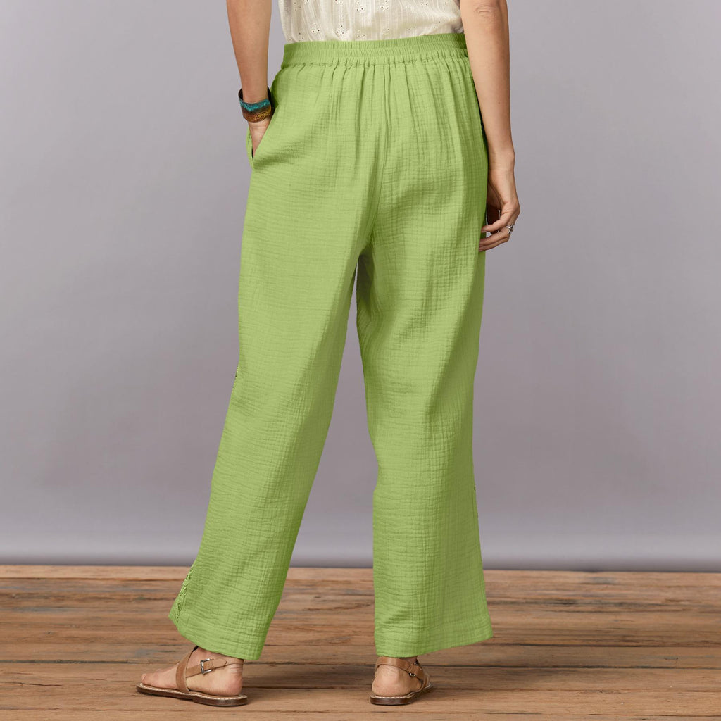 Morgana Embroidered Pants. Petite