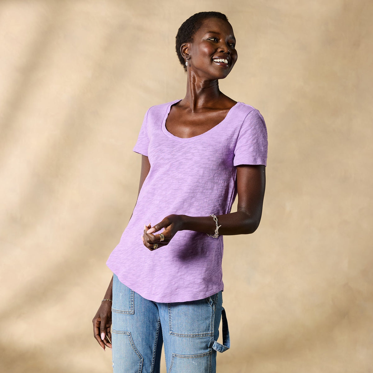Ultimate Airy Slub Scoopneck Tee