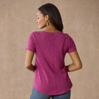 Ultimate Airy Slub Scoopneck Tee. Petite