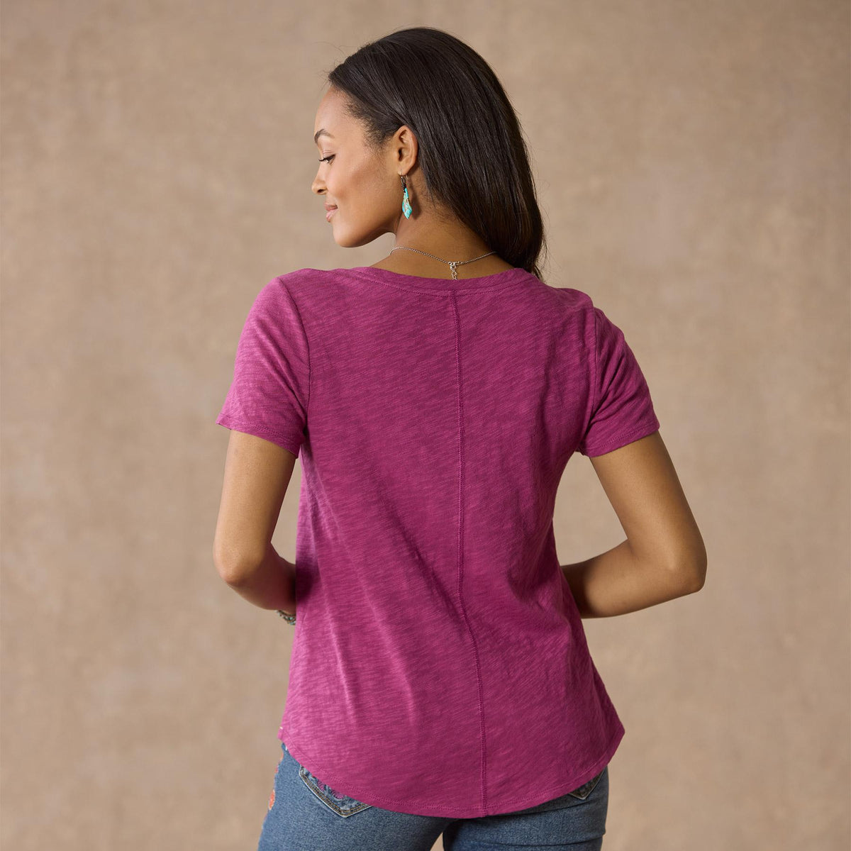 Ultimate Airy Slub Scoopneck Tee. Petite