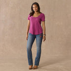 Ultimate Airy Slub Scoopneck Tee. Petite
