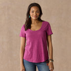 Ultimate Airy Slub Scoopneck Tee. Petite