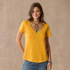 Ultimate Airy Slub Scoopneck Tee. Petite