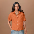 Mara Gauze Camp Shirt. Petite