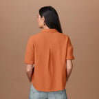 Mara Gauze Camp Shirt. Petite