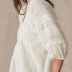Eyelet Symphony Top. Petite