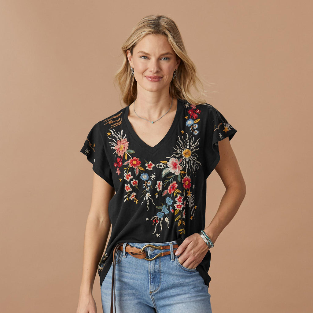 Lissa Flutter Sleeve Tee. Petite