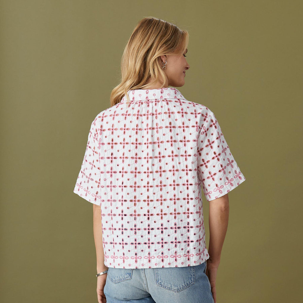 Kenna Embroidered Eyelet Shirt