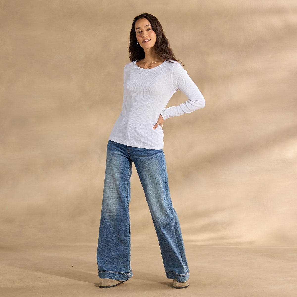 Perfect Pointelle Crewneck