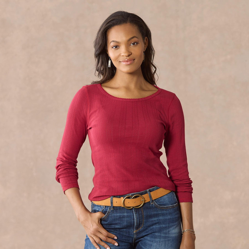 Perfect Pointelle Crewneck