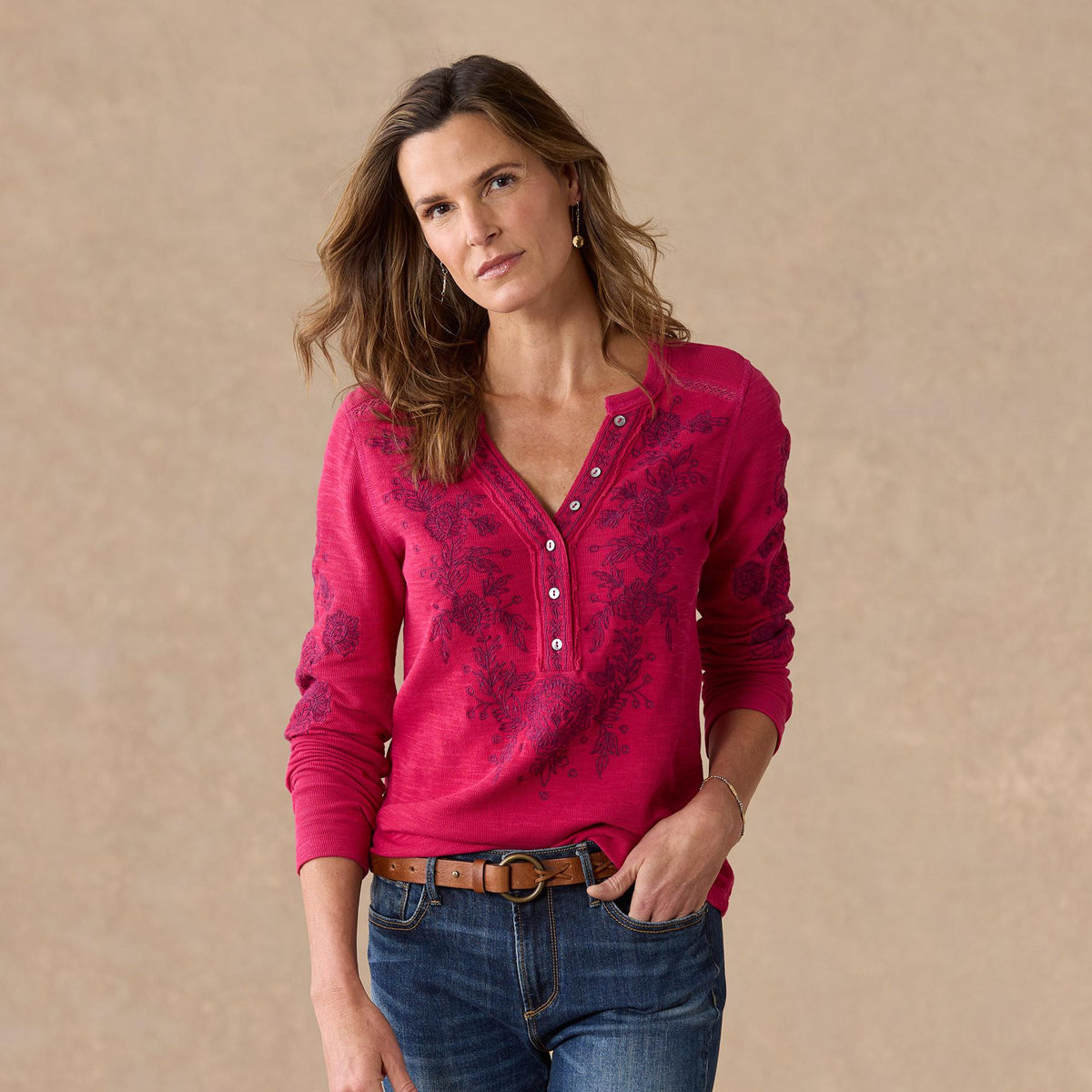 Artisan Floral Henley