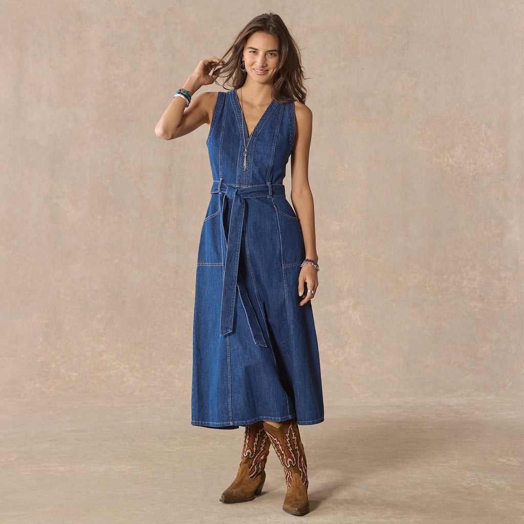 Poppy Denim Dress. Petite