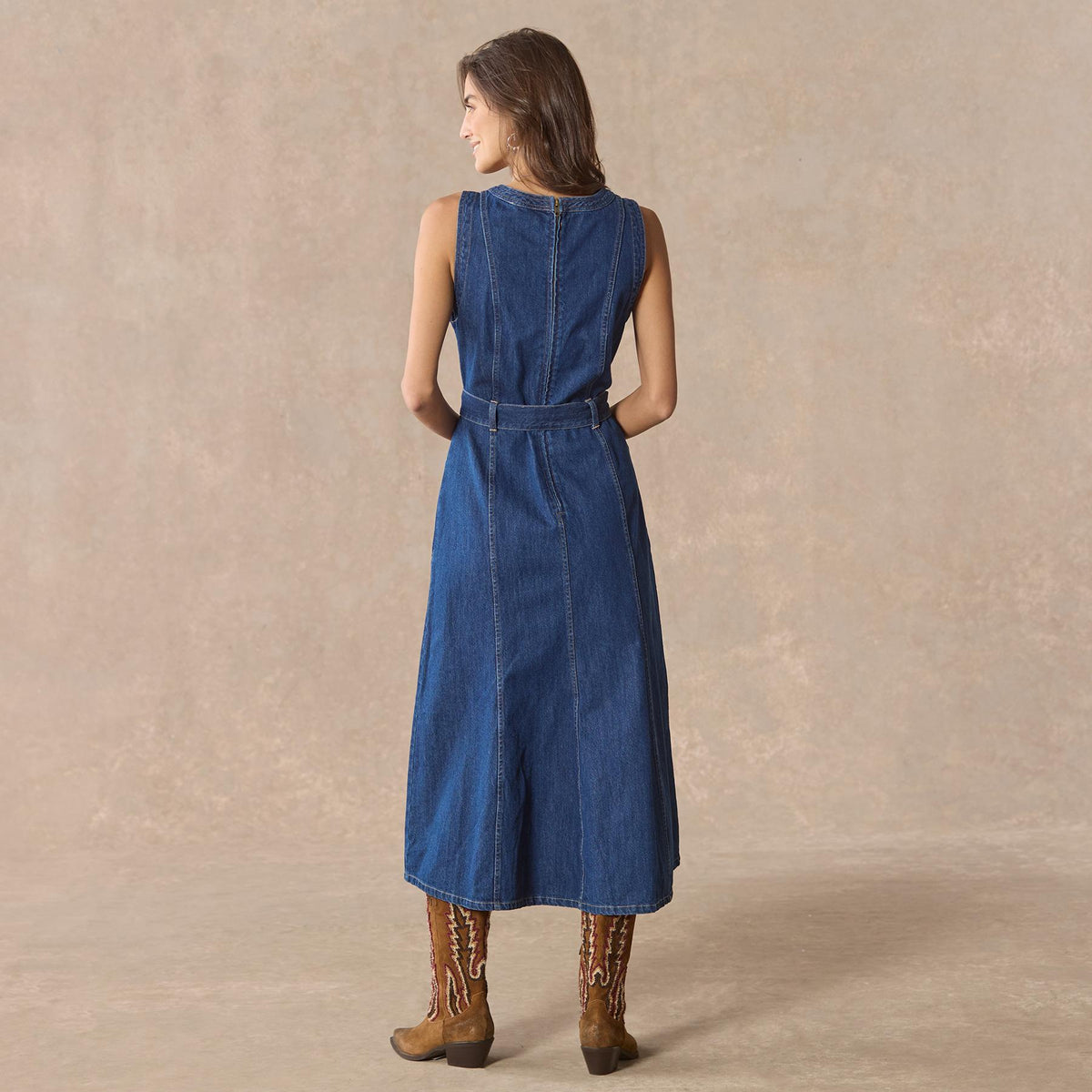 Poppy Denim Dress. Petite