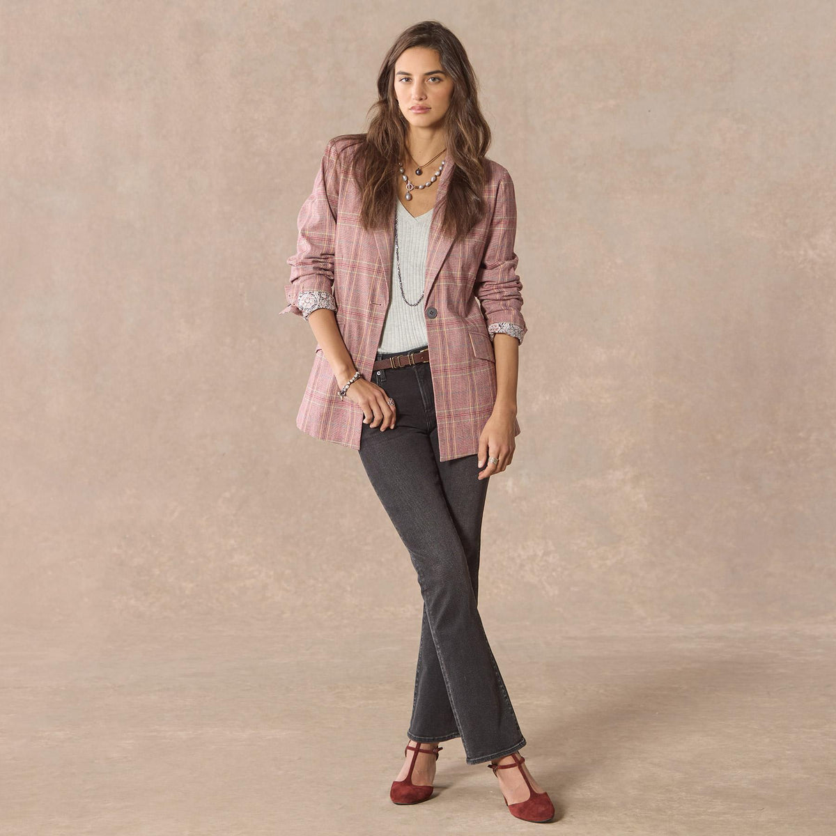 Whitman Plaid Blazer. Petite