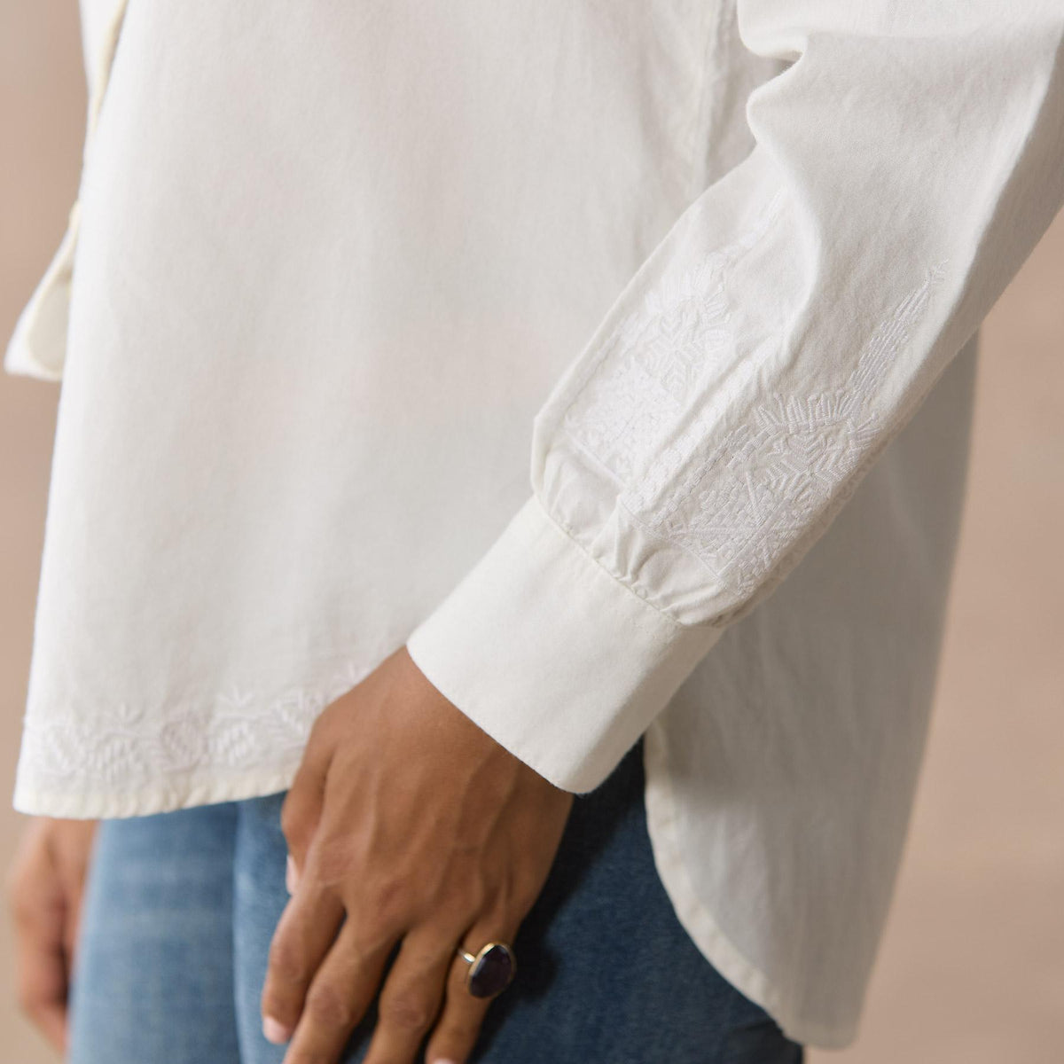 Karla Embroidered Shirt. Petite