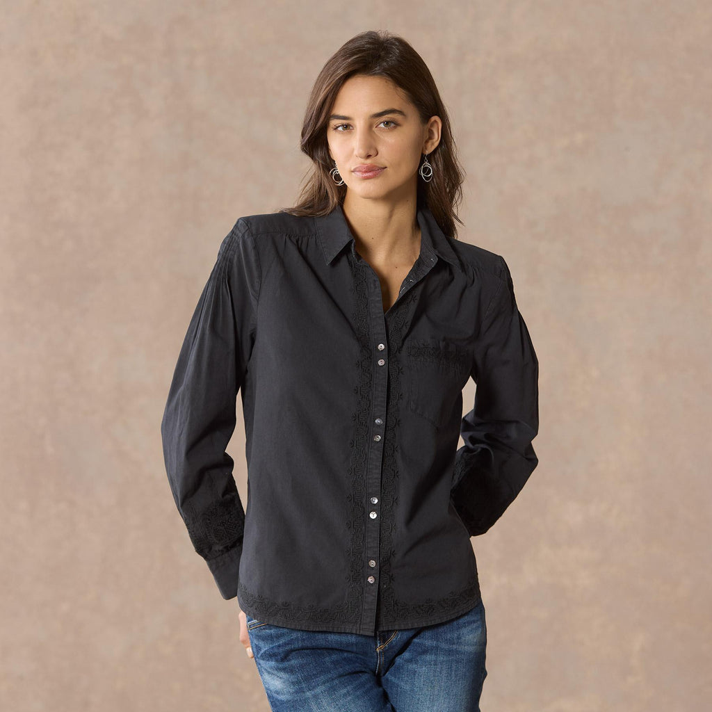 Karla Embroidered Shirt. Petite
