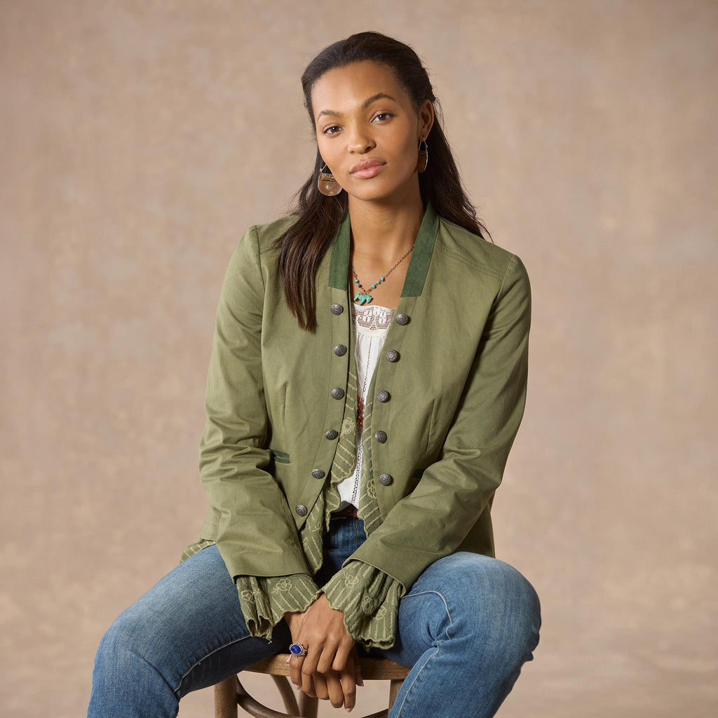 Caroline Ruffle Jacket. Petite