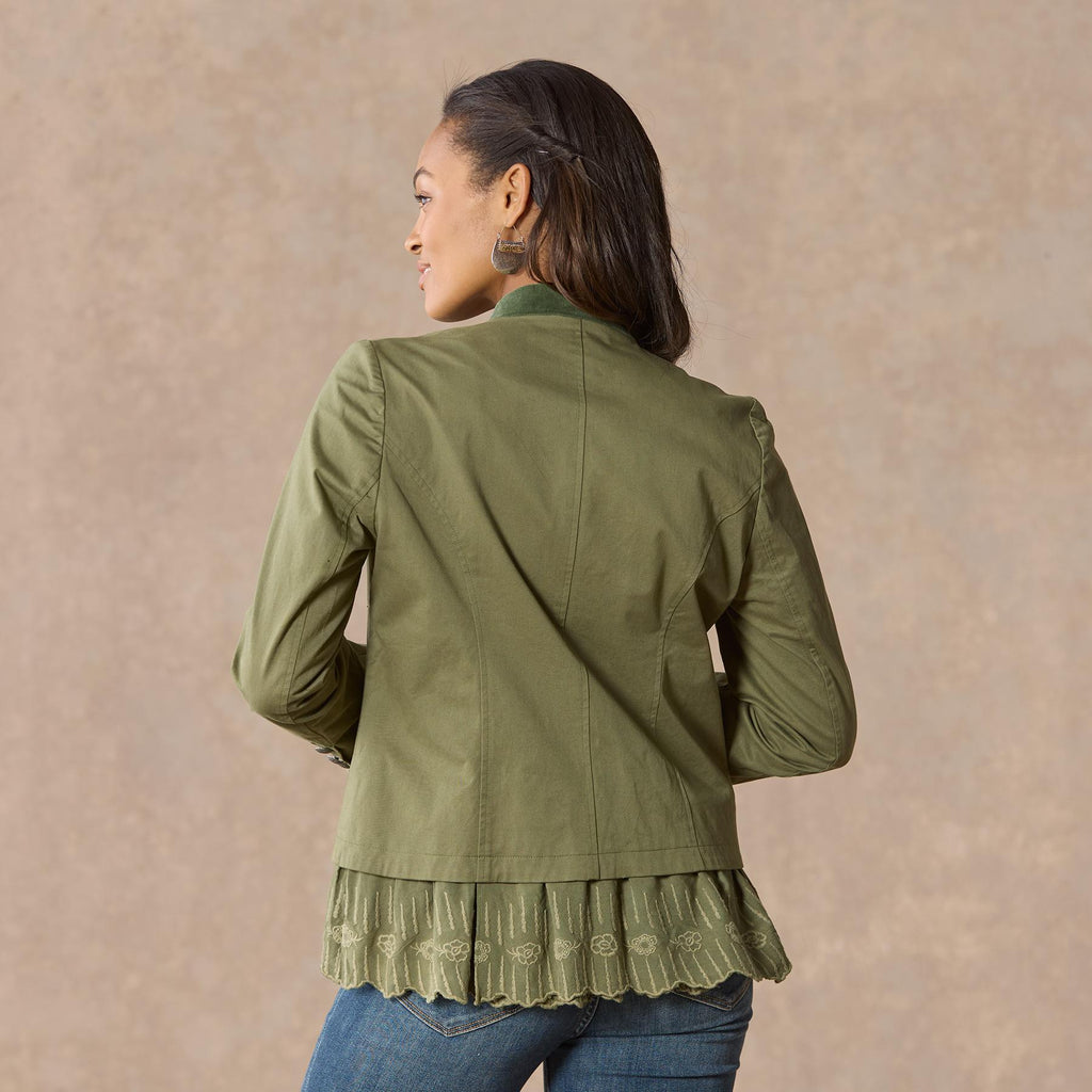 Caroline Ruffle Jacket. Petite