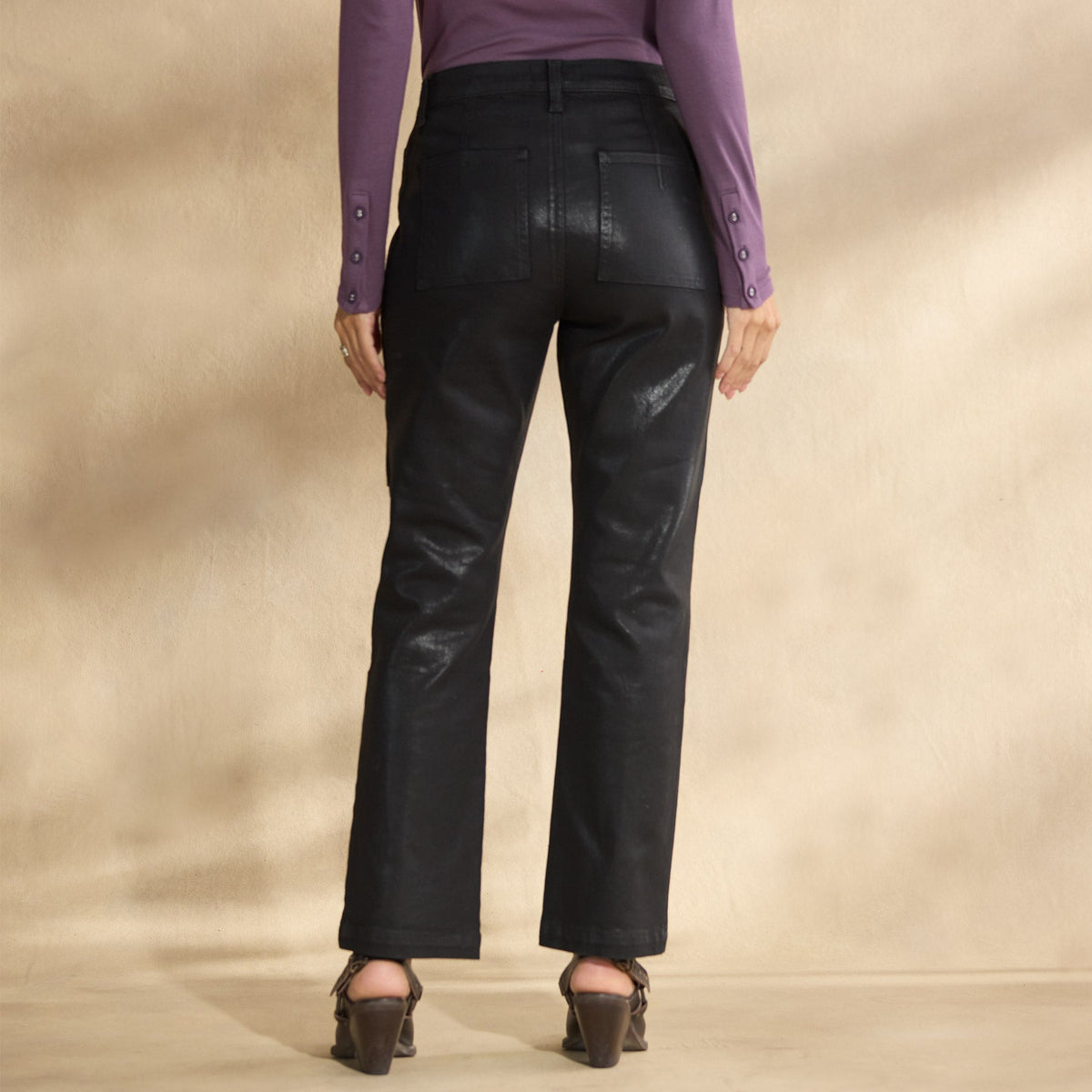 Coated Bronte Cargo Pants. Petite