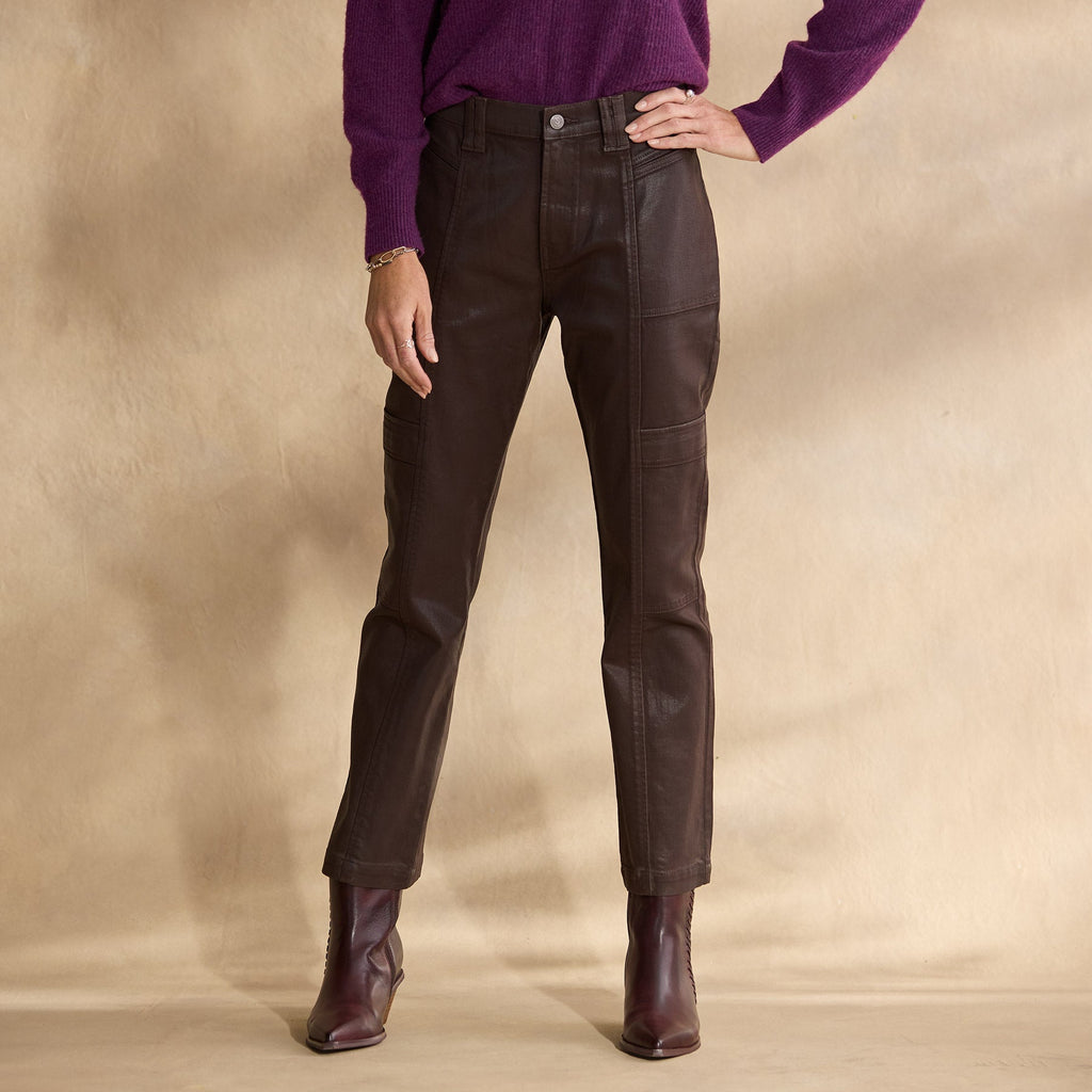 Coated Bronte Cargo Pants. Petite