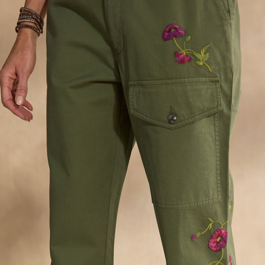 Melissa Embroidered Pants. Petite