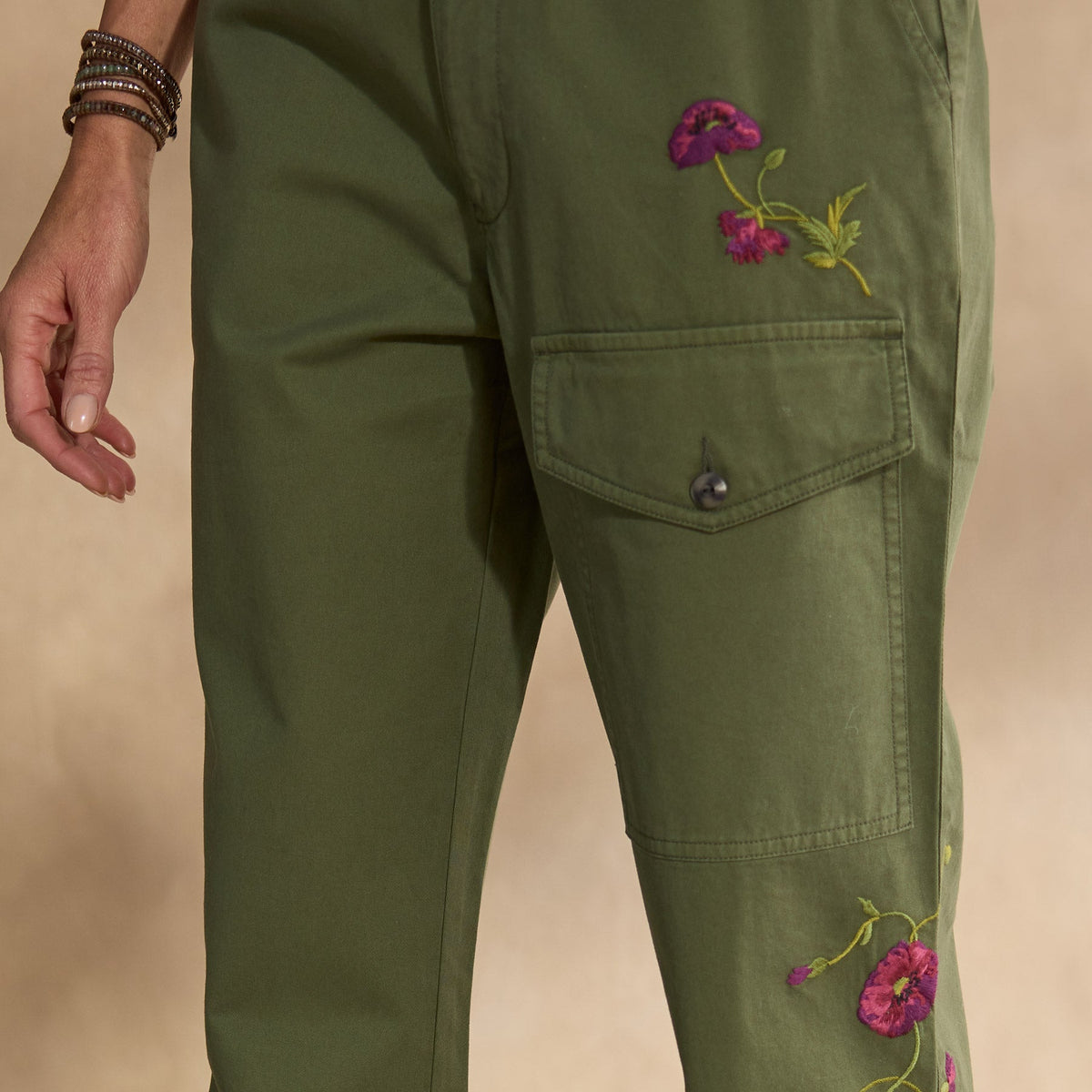 Melissa Embroidered Pants. Petite
