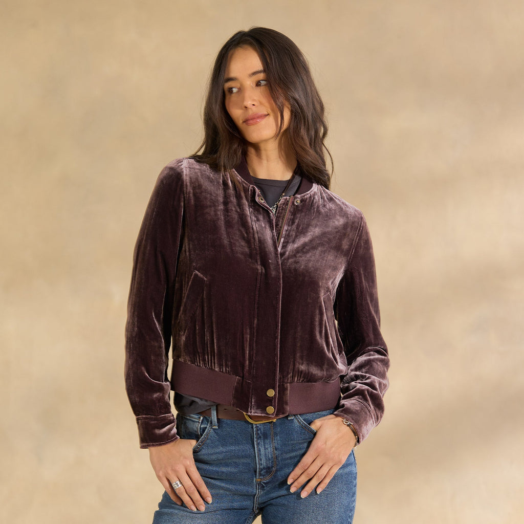Carina Velvet Bomber. Petite