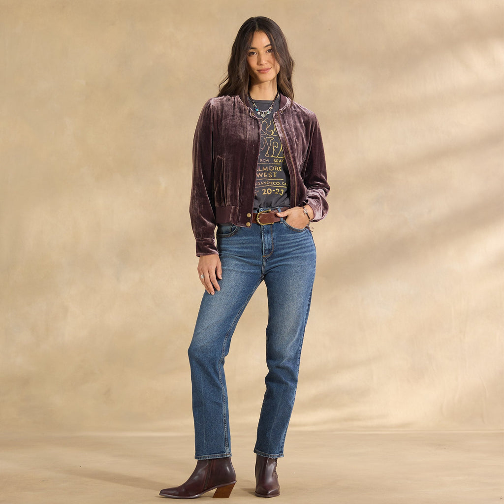 Carina Velvet Bomber. Petite