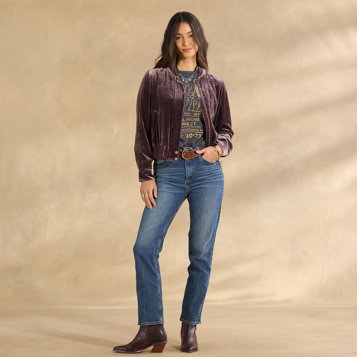 Carina Velvet Bomber. Petite