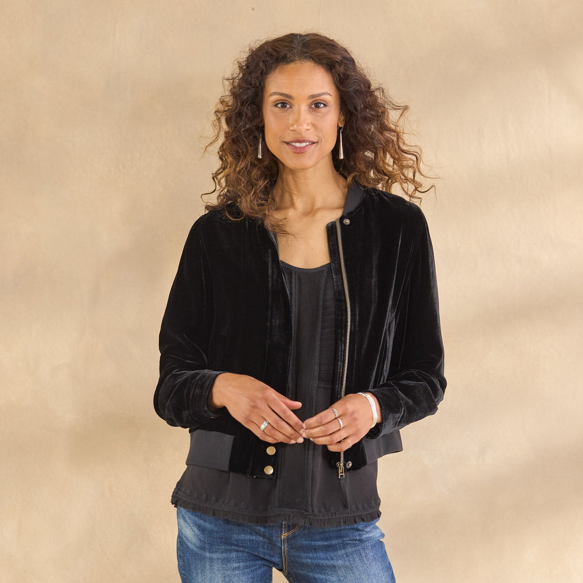 Carina Velvet Bomber. Petite