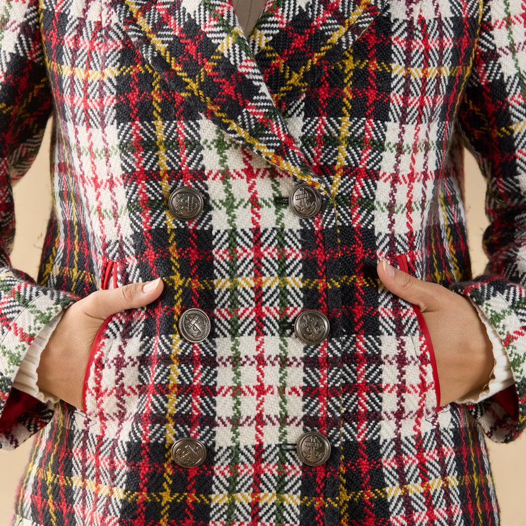 Plaid Alpenhorn Coat. Petite
