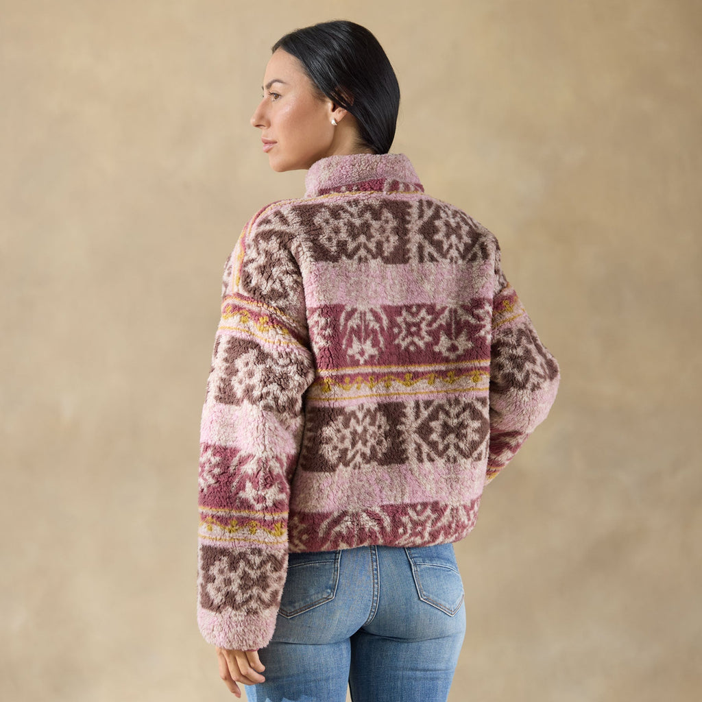 Printed Heidi Sherpa Pullover. Petite