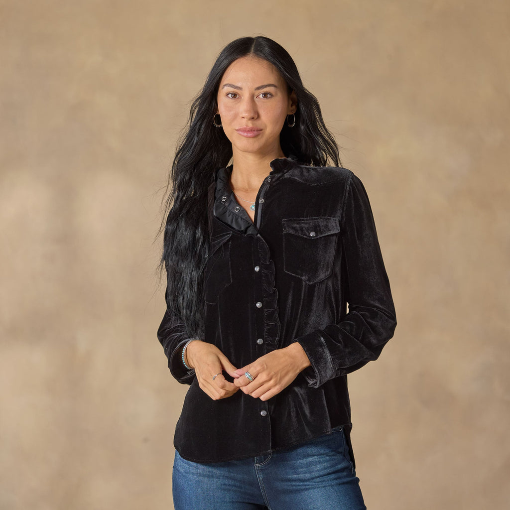 Gretel Velvet Shirt. Petite
