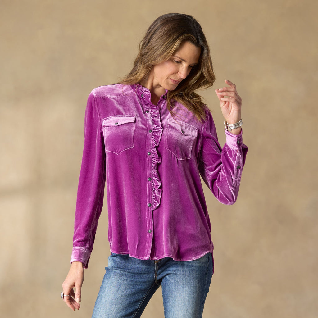 Gretel Velvet Shirt. Petite