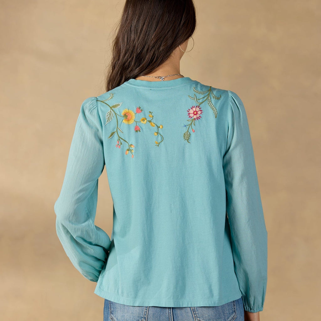 Sophia Mixed-Media Top. Petite
