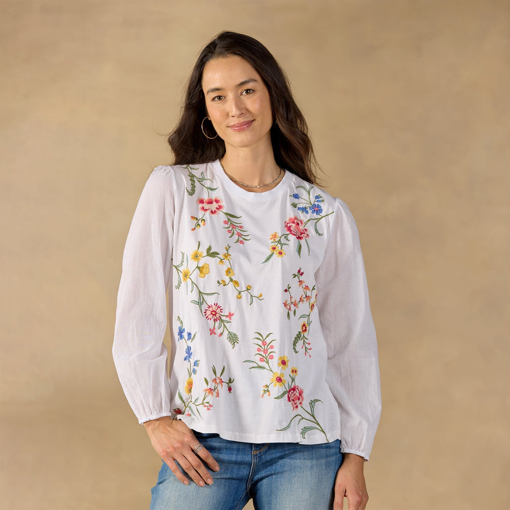 Sophia Mixed-Media Top. Petite