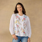 Sophia Mixed-Media Top. Petite