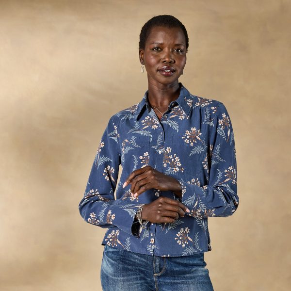Ryleigh Mixed-Print Shirt. Petite
