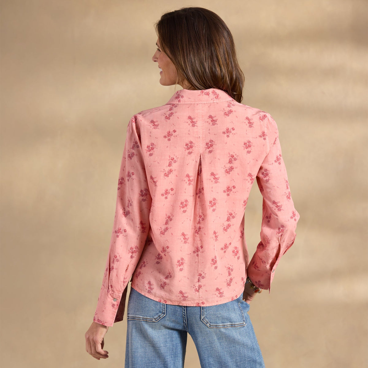 Ryleigh Mixed-Print Shirt. Petite
