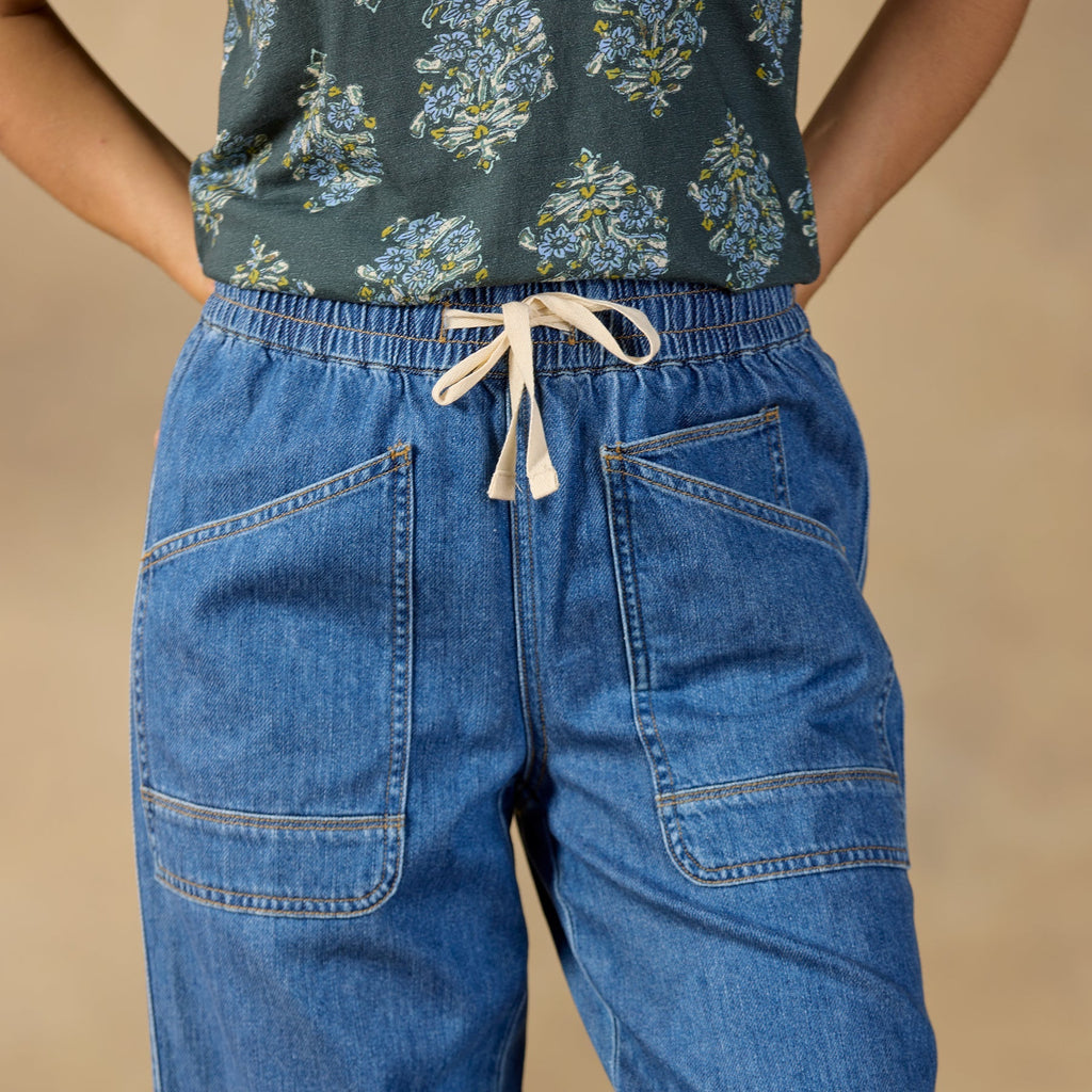 Nyla Denim Joggers. Petite