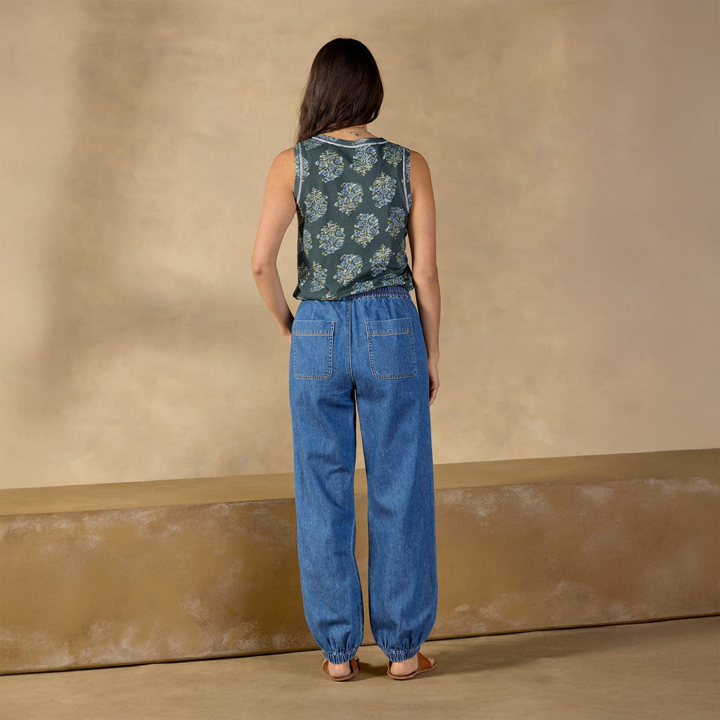 Nyla Denim Joggers. Petite