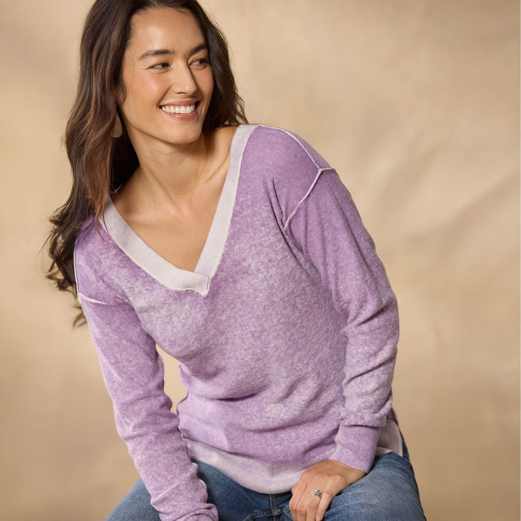 Samantha V-Neck Sweater. Petite