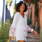 Leda Embroidered Top. Petite